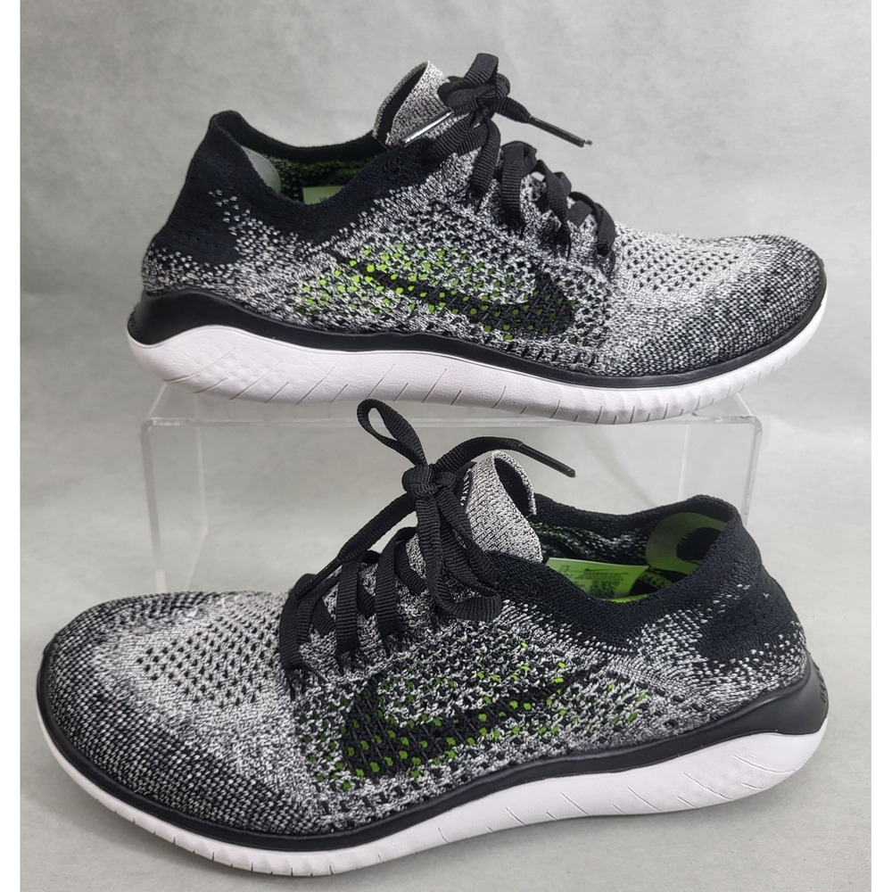 Nike Womens Sz 7.5 Free Run Flyknit 2018 942839-101 Gray Running Shoes Sneakers